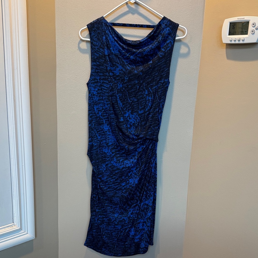 Helmut Lang Blue Patterned Dress like new size P